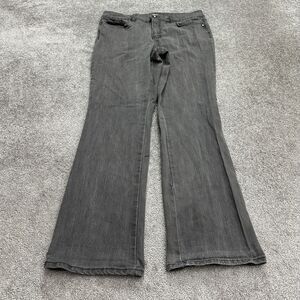 Madison Boot Cut Denim Jeans Womens 14 Black Charcoal Wash Cotton Casual 34x31.5